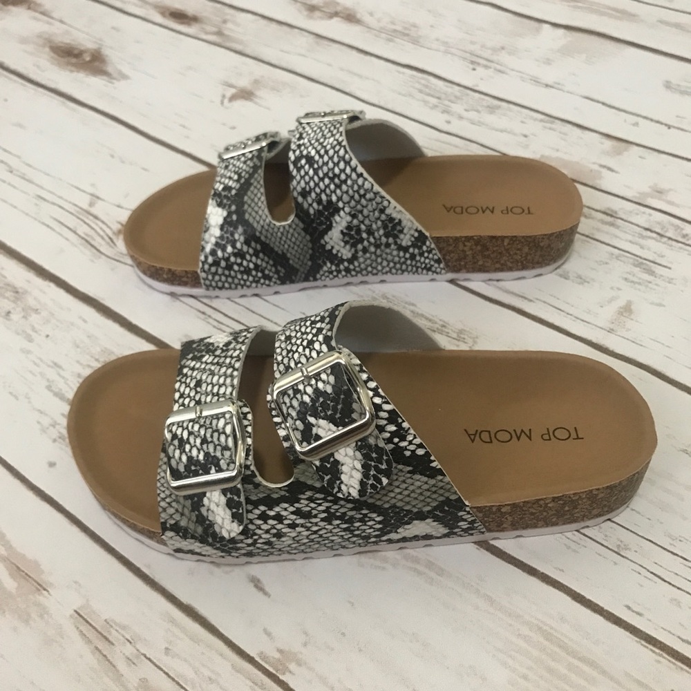 White Snake Print Sandal - Picture 5 of 13